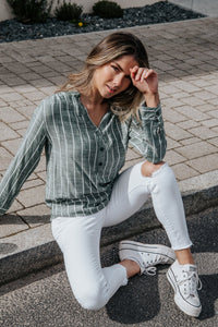 Light Summer Striped Shirt - Khaki