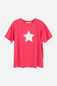 raspberry t shirt with silver star