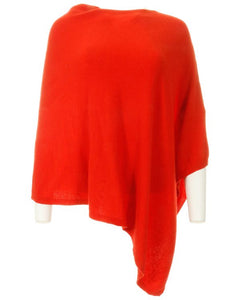 Red cashmere blend poncho