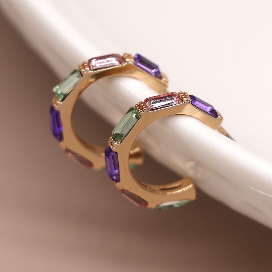 Crystal Open Hoop Earrings