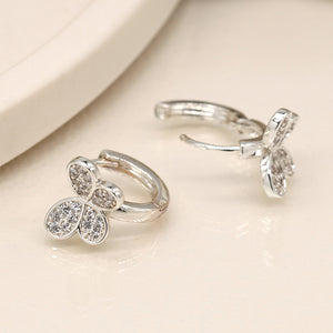 Crystal Butterfly Huggie Hoop Earrings