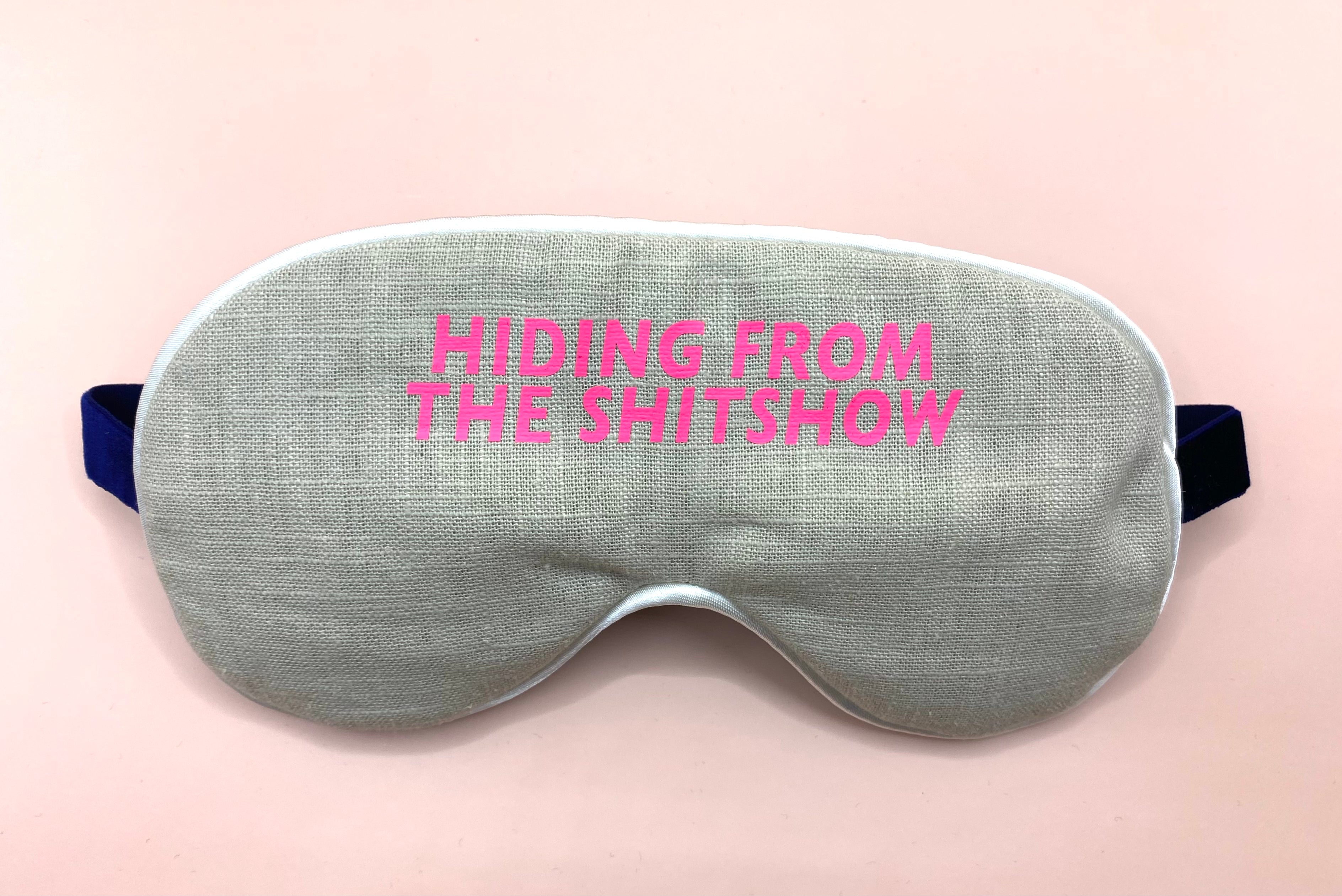 Neon Slogan Linen And Velvet Eye Masks - Various Slogans