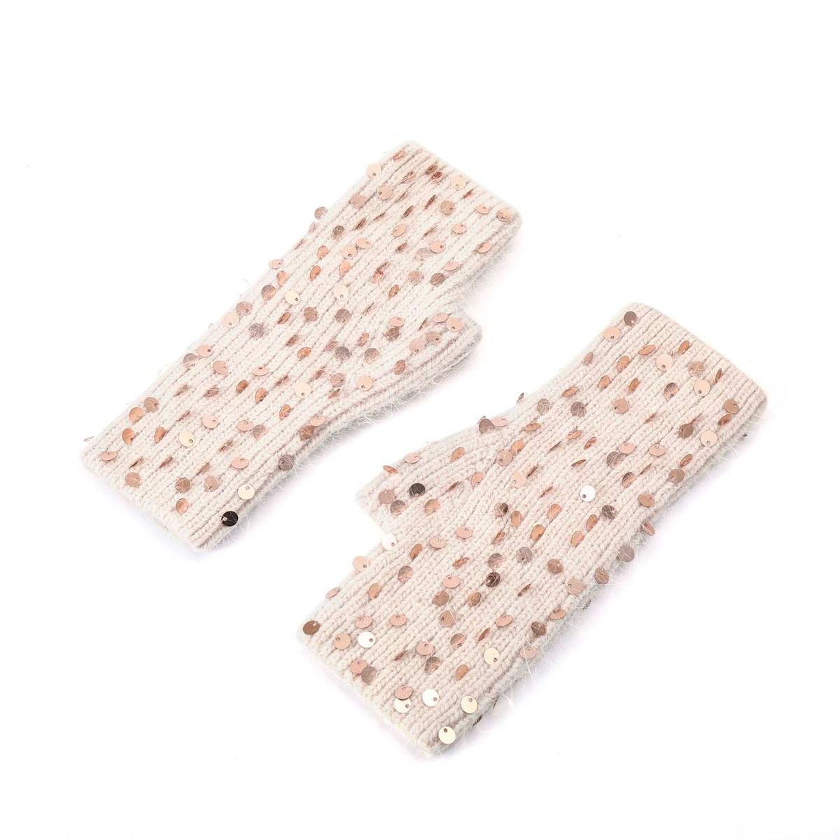 Fingerless Gloves  - Beige