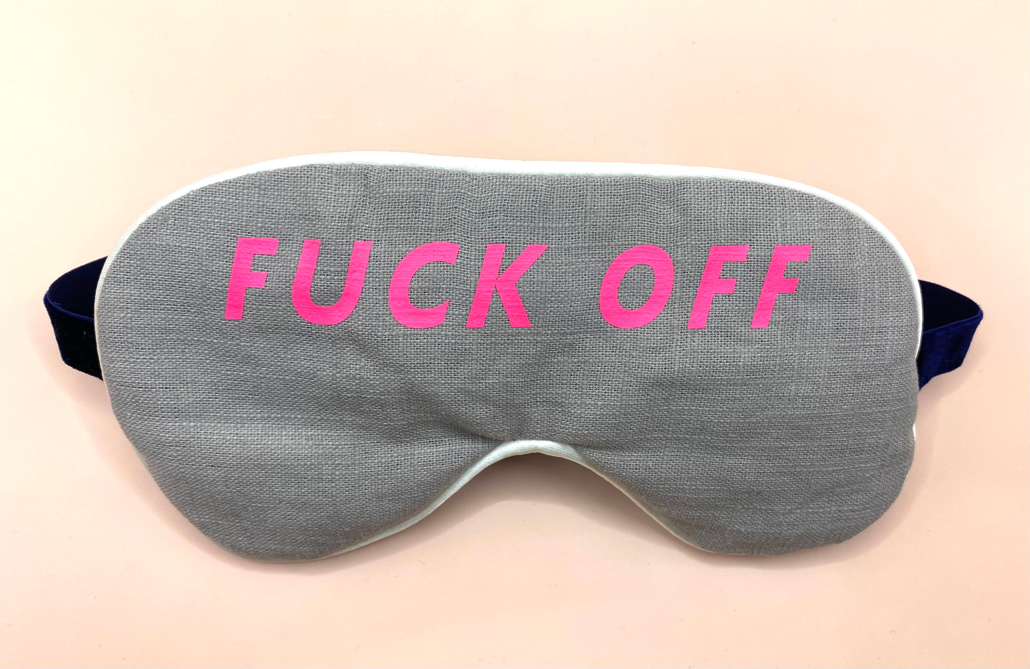 Neon Slogan Linen And Velvet Eye Masks - Various Slogans