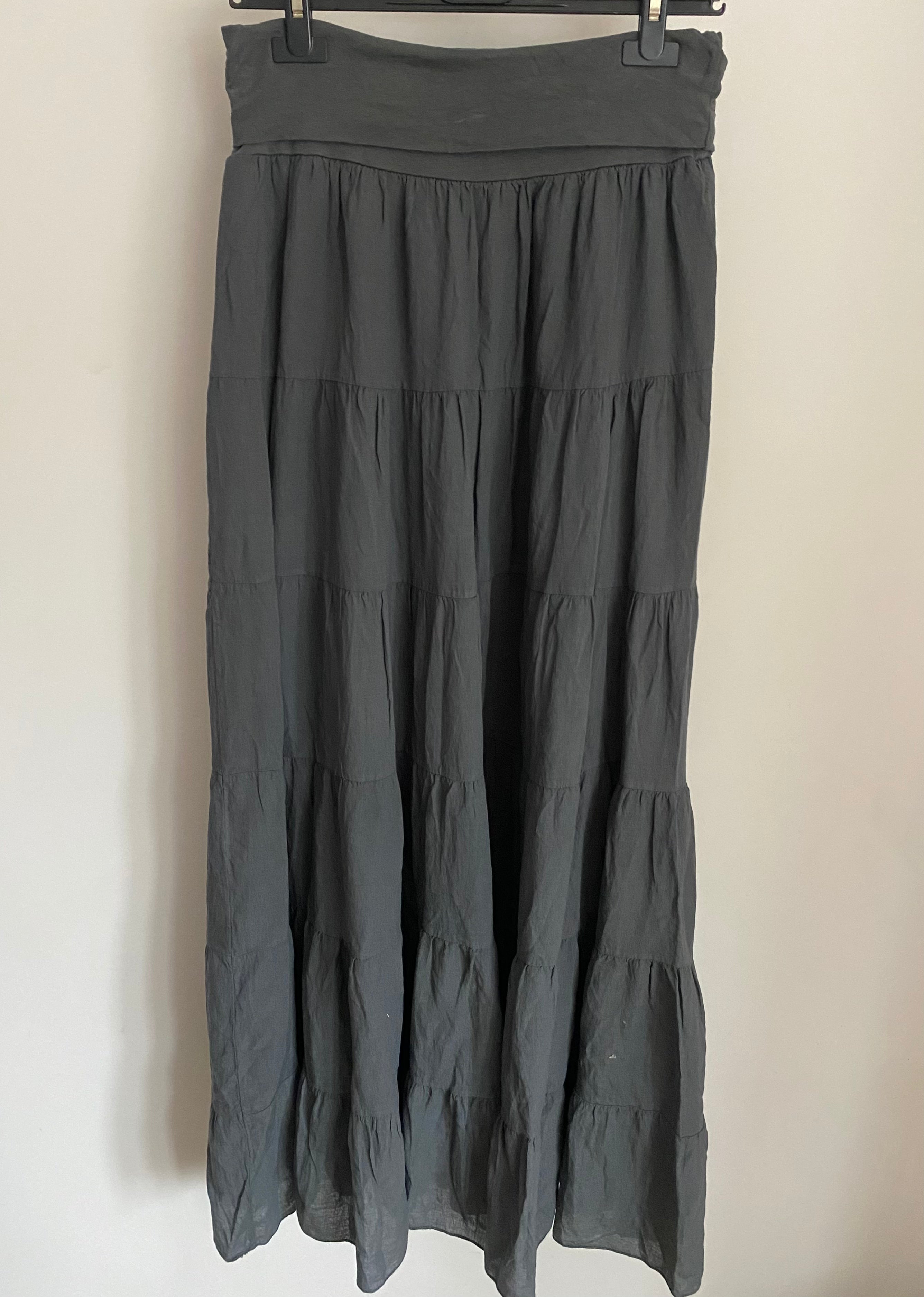 Cotton Tiered Maxi Skirt - 7 Colour Choices