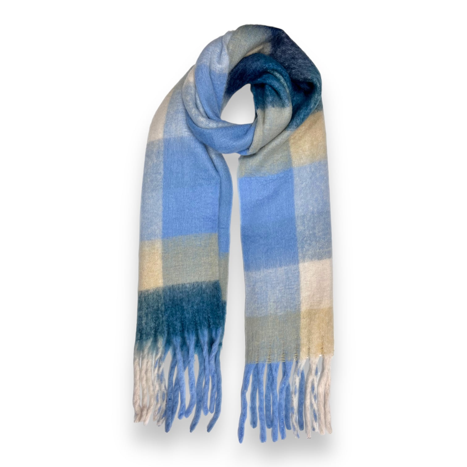 Blues Checked Winter Scarf