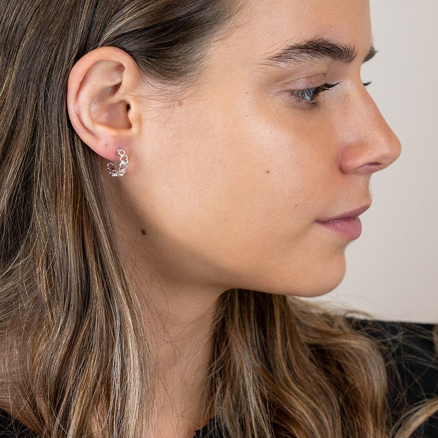 Sterling Silver Heart Hoops