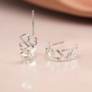 Sterling Silver Heart Hoops