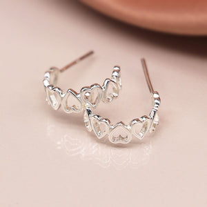 Sterling Silver Heart Hoops