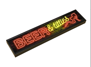 Glass Beer & Titties Neon Printed Sign