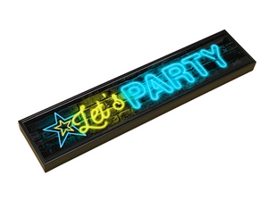 Glass Let's Party Neon Printed Sign