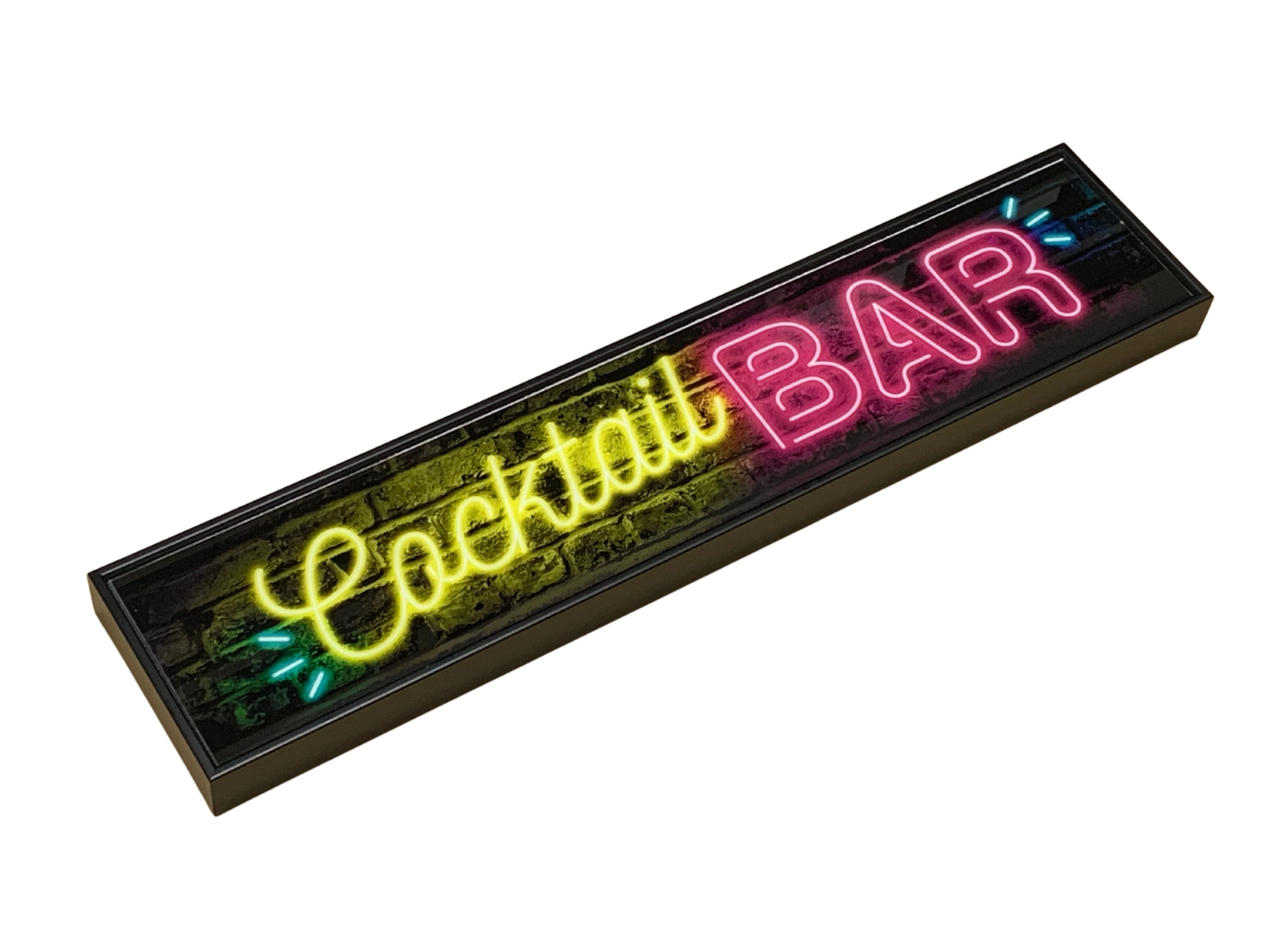 Glass Cocktail Bar Neon Printed Sign