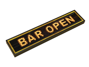 Glass Bar Open Sign