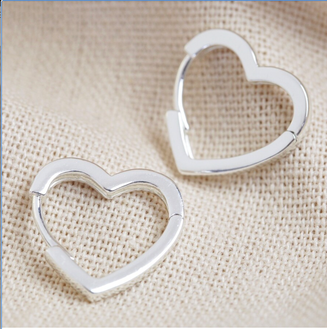 Heart Hoop Earrings In Silver
