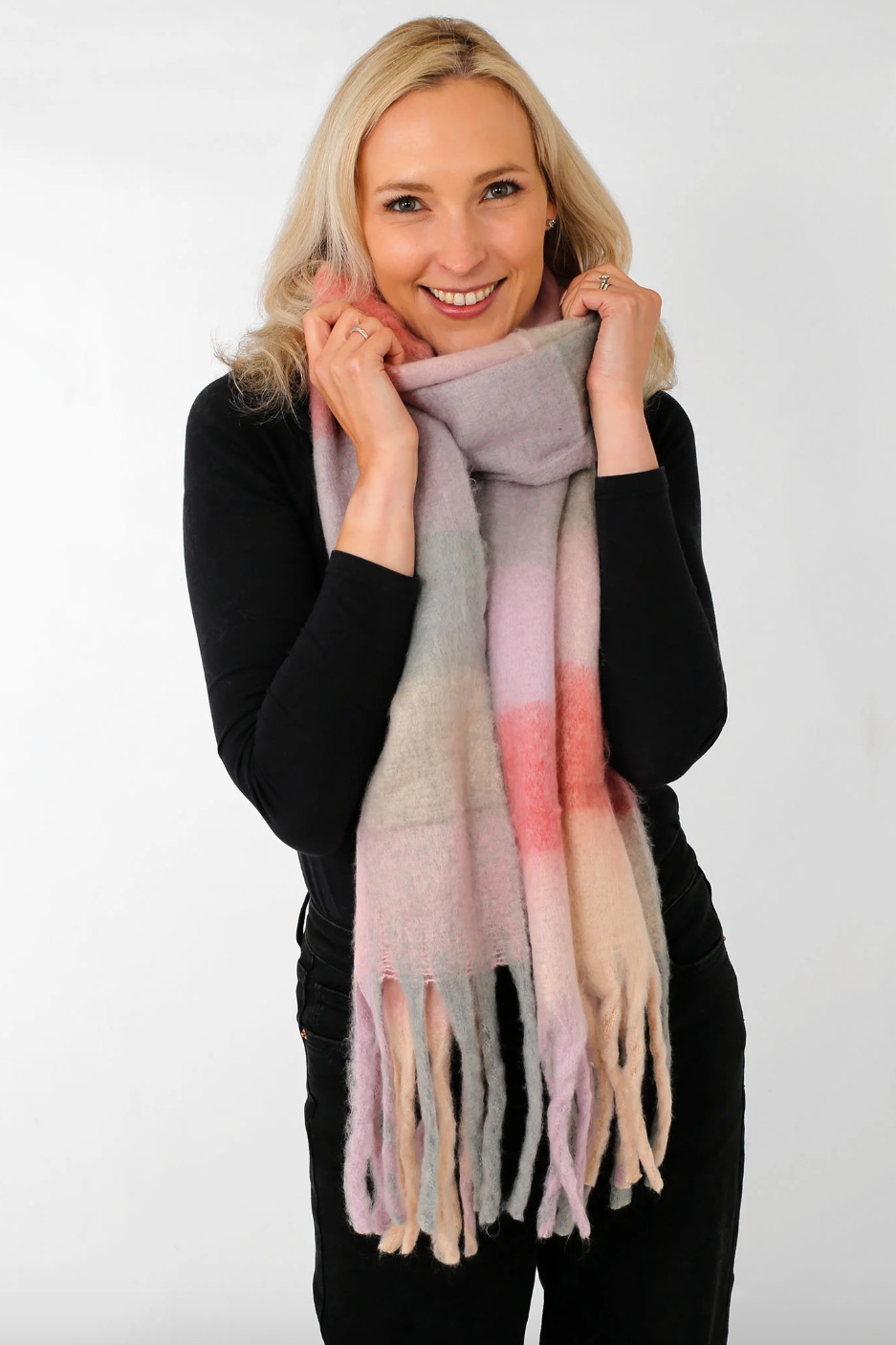 Lilac Colourblock Winter Scarf