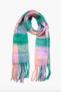 Green and Lilac Colourblock Winter Scarf