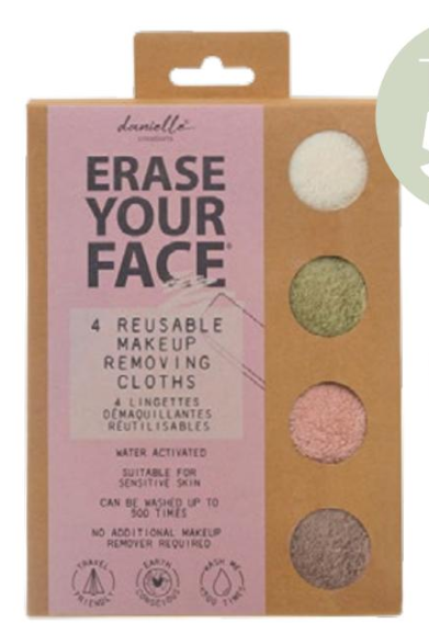 Re-Usable Eco Friendly Make Up Removing Face Cloth - Pack of 4