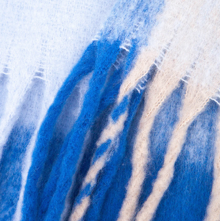 Royal Blue Colourblock Winter Scarf