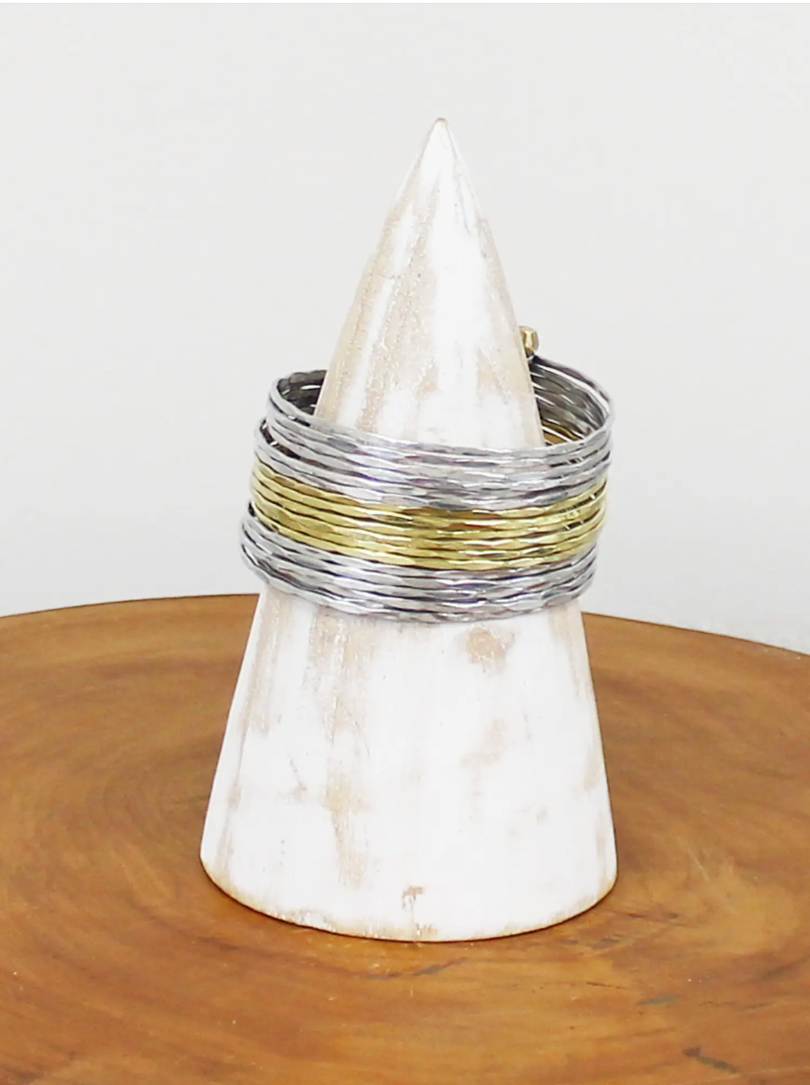 Multi-Strand Silver And Gold Cuff
