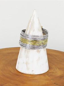 Multi-Strand Silver And Gold Cuff