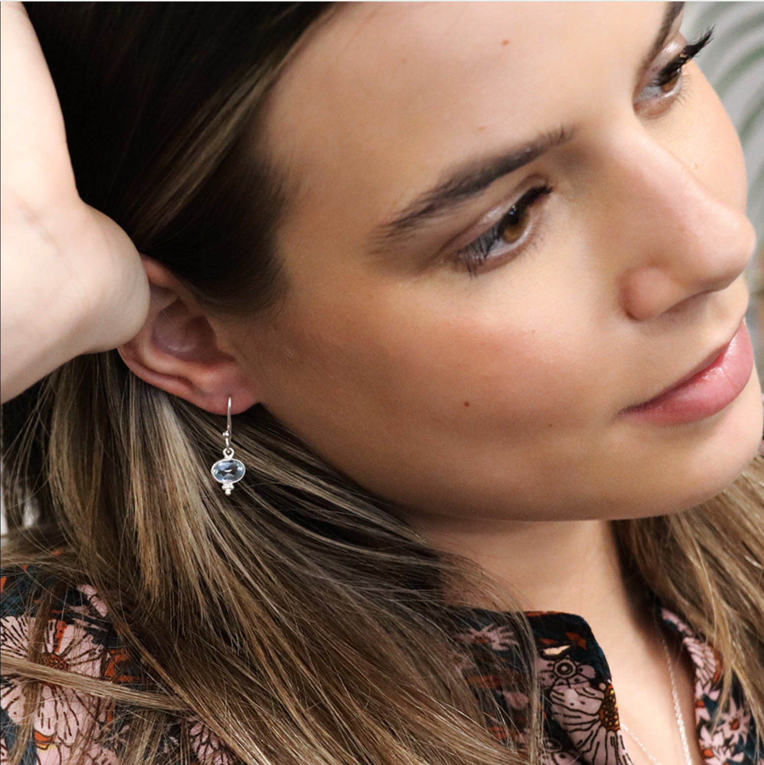 Sterling Silver And Topaz Drop Earrings
