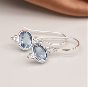 Sterling Silver And Topaz Drop Earrings