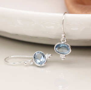 Sterling Silver And Topaz Drop Earrings