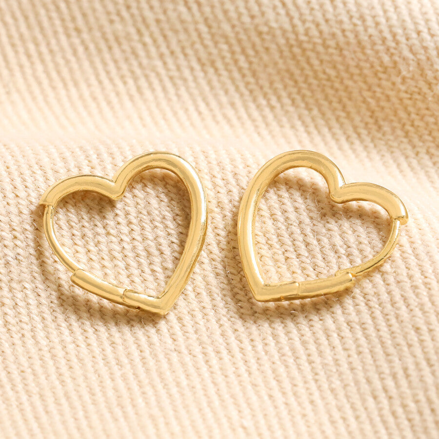 Heart Hoop Earrings In Gold