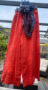 Linen Trousers - Coral