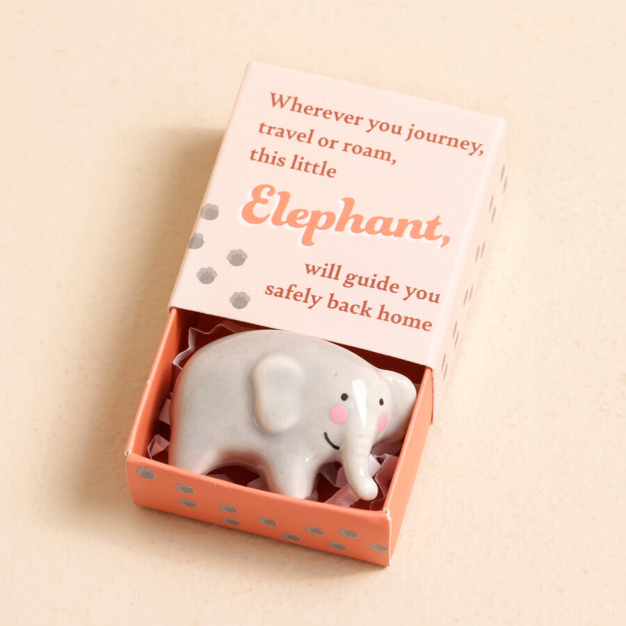 Ceramic Matchbox Token - Elephant