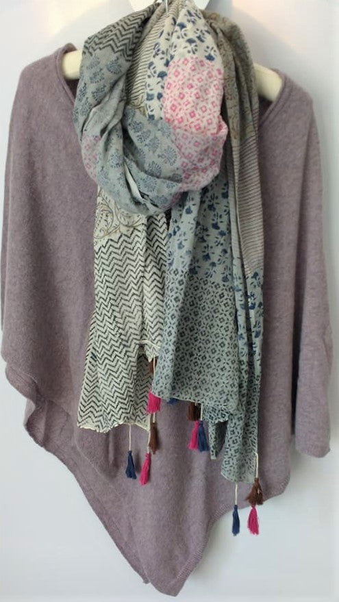 Cashmere Blend V Neck Poncho - Various Colours