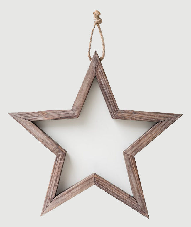 Wooden hanging star
