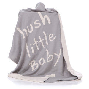 Hush Little Baby Blanket - Grey, Pink or Blue