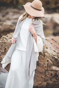 Grey and Cream Striped Scarf