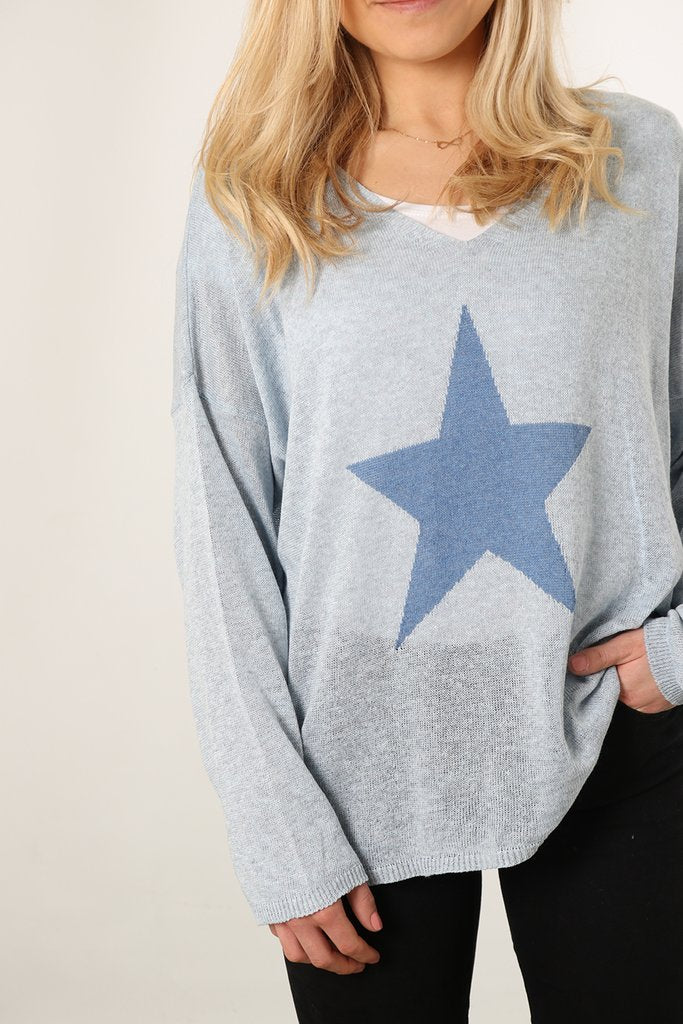 Star motif deals jumper