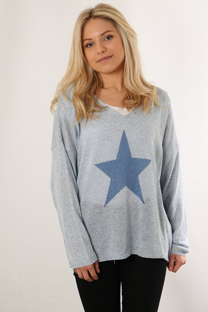 Cotton Jumper With Star Motif