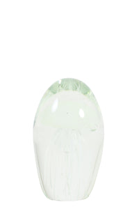 Clear glass ornament with white glass jellyfish inside