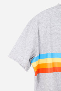 Rainbow Stripes And Star T-Shirt - Grey