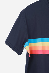 Rainbow Stripes And Star T-Shirt - Navy