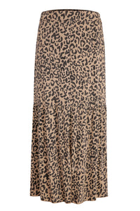 Leopard print cotton maxi skirt 