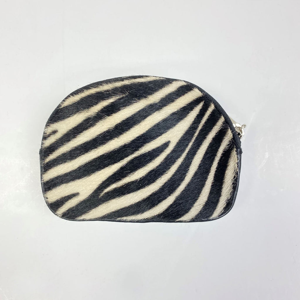 Leather zebra print purse
