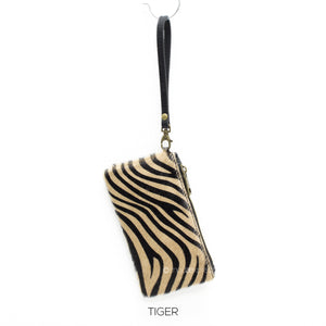 Tiger Print Wristlet Pouch