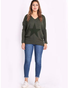 V Neck Star Jumper