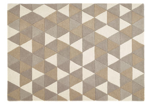 Modern honeycomb rug in cream and beige
