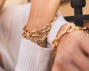 Chunky Chain Bracelet - 22c Gold Plated