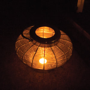 Chrome wire mesh candle lantern 