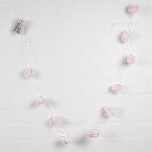 Roses Fairy Light Garland in Pink, 10 Warm White LED's