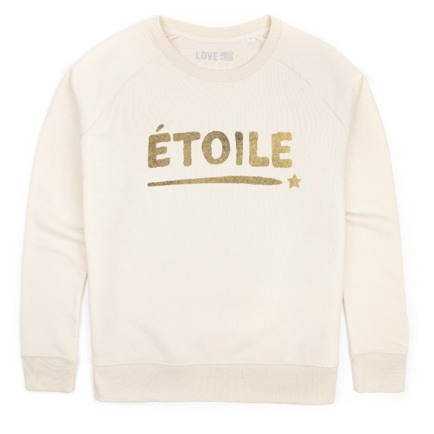 Etoile star sweatshirt in cream and gold 