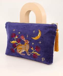 Velvet Zip Pouch - Hare