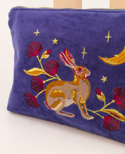 Velvet Zip Pouch - Hare